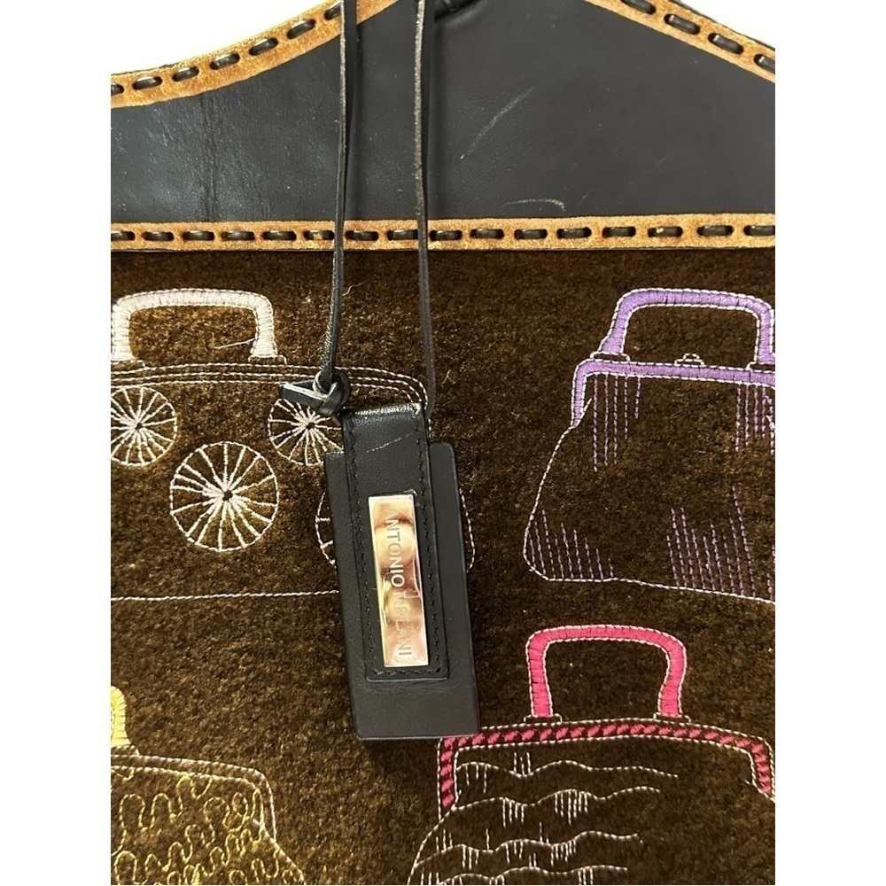 Antonio Melani Large, Fun Bag Embroidered with Totes and Purses - Picture 3 of 6